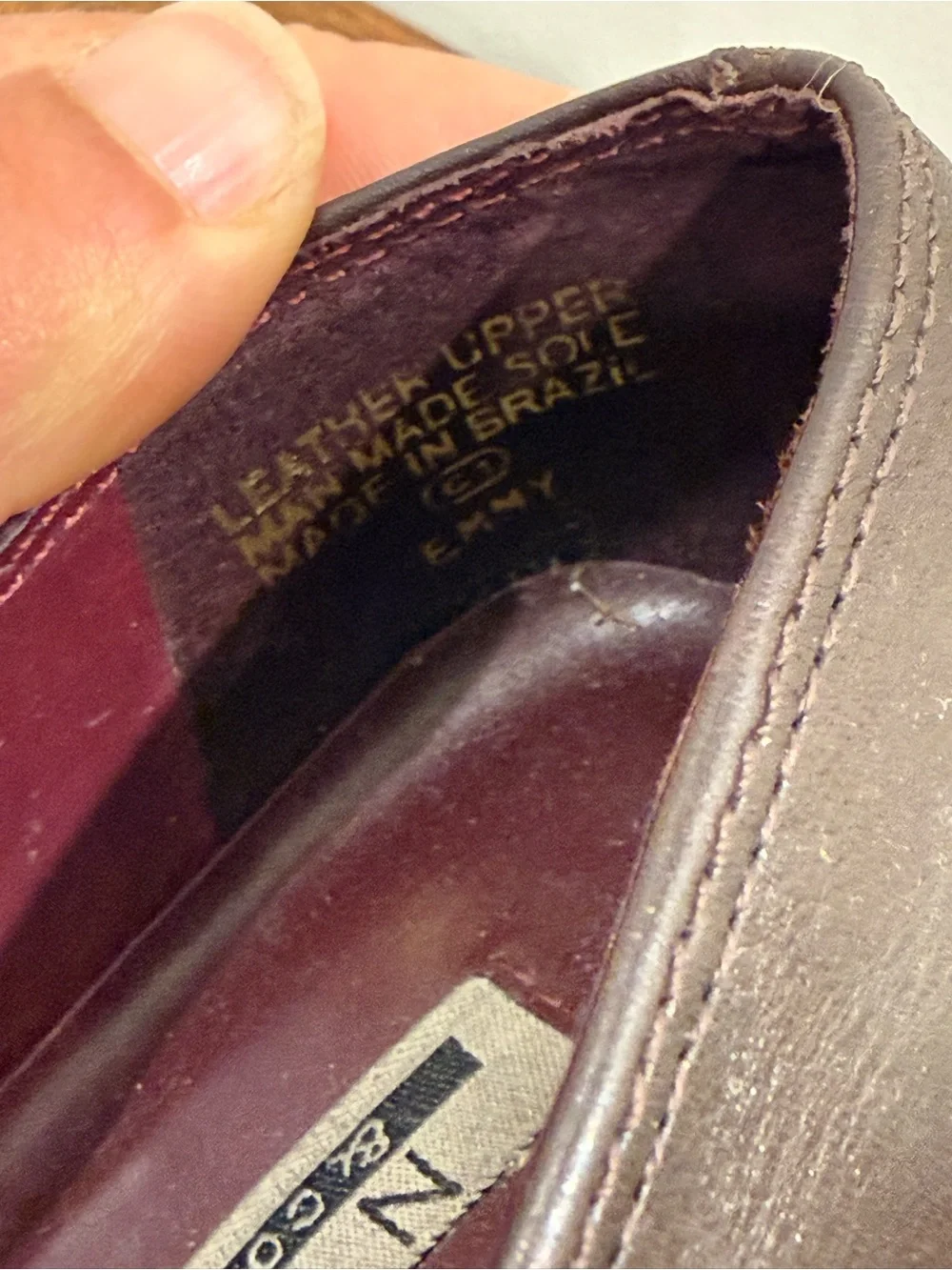 Nine West Brown Leather Chunky Heel Loafer Pumps Size 7.5M — Repair Project